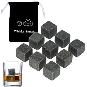 lumcov 9 Pièces Pierres à Whisky,Pierres Froides en Granit,Whisky Stones,Glaçons Réutilisables,Glacon Pierre Whisky Grani,Alternative idéale des glaçons(2*2cm) (SHUI RAO Trade, neuf)