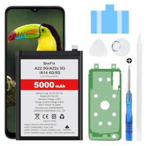 Beefix Batterie pour Samsung Galaxy A22 5G: 5000mAh Haute capacité Batterie de Rechange pour Galaxy A22 5G & A22s 5G & A14 4G/5G SM-A226B EB-BA226ABY avec Outils de réparation Professionnel (BeeFix, neuf)