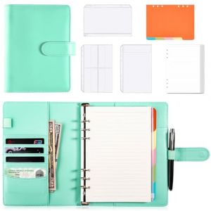 Classeur à anneaux rechargeable A5 en cuir synthétique avec 86 feuilles de papier de recharge, 6 anneaux, classeur en cuir, format A5, classeur à anneaux pour notes scolaires, carnet de voyage (CARS TRUCKS ONLINE, neuf)