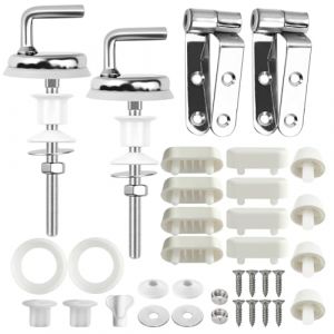 35 Pi&egrave;ces Kit Fixation Abattant WC Inclut 23 Charniere Abattant WC Inox 12 Coussinets Amortisseurs de Si&egrave;ge Convient &agrave; Multiples Sc&eacute;narios Installation Simple Ajustement Fiable (LUO TINGTING, neuf)