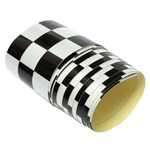 TTBD 3 Pouces Noir/Blanc Damier Bande De D&eacute;calque Voiture Moto V&eacute;lo R&eacute;servoir R&eacute;servoir Autocollant (tingting321, neuf)