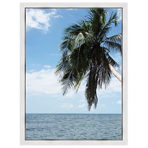 Cadre Photo sur Mesure 46x61 cm ou 61 x 46 cm Cadres Blanc avec Filet Argent, 3.4 cm de Largeur (RK Cadres, neuf)
