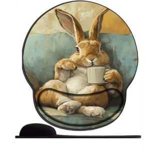 Tapis de Souris Support de Repose-Poignet Ergonomique Mouse Pad Lapin Gris sur Le canapé Mousepad Confort avec Gaming pour Ordinateur et Ordinateur Portable (gngfnfgbvb, neuf)