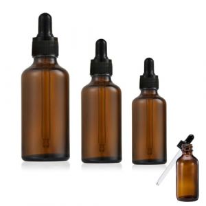 JUGUTA 3 Pi&egrave;ces Flacon Pipette 20Ml/30Ml/50Ml, Flacons Compte-Gouttes, Flacons En Verre Ambre Avec Pipettes, Flacon Compte Gouttes Pour Huile Essentielle Parfum (Sans &Eacute;chelle) (ROXYROX FASHION, neuf)