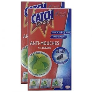 Etui de 6 Stickers Anti-Mouches Décoratifs Verts sans Odeur (Stock Bureau Maison Bien-être, neuf)