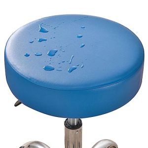 Housse De Tabouret Rond Imperméable,1/2/4/6 Pièces Cuir PU Housse De Protection Housse De Coussin De Siège De Couvre Tabouret De Bar Élastique Protecteur De Chaise Ronde ( Color : Bleu foncé , Size : (Pooneeliff, neuf)