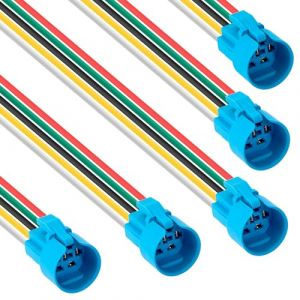 GUNGY Prise de Bouton Poussoir 19mm Interrupteur Poussoir Câble de Connexion 12V/24V DC 3A Prise de Interrupteur à Bouton-poussoir 5 Pièces (Aprilbee, neuf)
