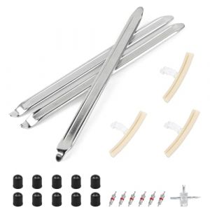 EXLECO 3pcs Demonte Pneu 30cm Outil Levier de Pneu en Acier Au Mangan&egrave;se avec 3 Jantes Protecteurs Outils de R&eacute;paration D&eacute;capant de Pneu Outil Pneumatique Levier Manuel pour Moto Auto Trottinette V&eacute;lo (ZLH2019, neuf)