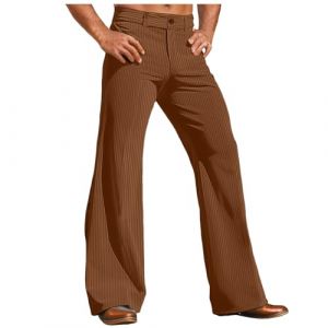 Pantalon évasé pour Homme Pantalon de Carnaval Disco Style Années 70 Disco Décontractés Pantalons À Pattes D'éléphant Confort Déguisement Pantalons évasé Slim à Pattes (hoarse-NU, neuf)
