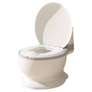 Pot Bébé Toilette Musical Pour Apprentissage De La Propreté de 1-4 ans - Toilette Bebe & Enfant - Confortable Anti Dérapant Avec Bruit De Chasse & Musique - 50KG,Pot Amovible -Gris - 1 pièce (Hechheu, neuf)