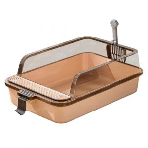 Baoblaze Bac à litière pour Chat bac à litière pour Chat Ouvert Haut PP Chat bac à Sable Bassin de Sable Chaton Pot Toilette Chat litière pour Lapin Chien, Brun (Baoblaze Online, neuf)