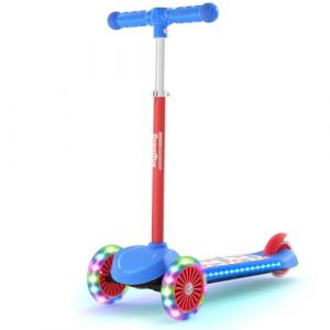BremToy Trottinette Enfant 3 Ans, Trottinette Enfant avec Plateau Lumineux et Roues LED PU, Hauteur Réglable sur 4 Niveaux, Freinage Réactif, Légère, Trottinette Enfant pour Débutants de 3 à 8 Ans (EU FAN Plus, neuf)