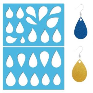 GORGECRAFT 2 Styles Modèles de Forme de Bijoux en Forme de Goutte D'Eau Modèles de Boucles D'Oreilles Réutilisables Pochoir de Découpe en Acrylique pour Boucles D'Oreilles Peinture Artistique, 13x9cm (GORGECRAFT FR, neuf)