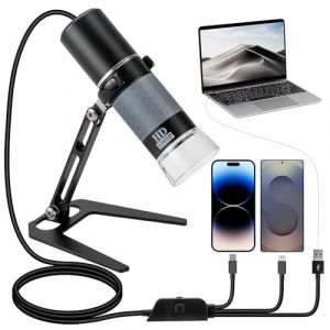 Ninyoon Microscope Numérique USB Full HD 1080P pour iPhone iPad Android PC, Microscope Portable Haute Définition 50-1000X avec Lumière pour Pièces de Monnaie Plantes Trichome Soudure Peau (Ninyoon, neuf)