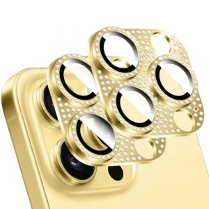 LucBuy 2 Pièces Protecteur D'objectif D'appareil Photo en Diamant Brillant pour iPhone, Métal 3D Strass Téléphone Décoré, Protection Complète Arrière Caméra Coque pour iPhone 13 Pro/iPhone 13 Pro Max (LucbuyEU, neuf)