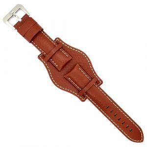 Bracelet montre cuir gravure de bisons Bund compatible avec Fossil CH2592 CH2564 CH2565 CH2891CH3051 18mm 20mm 22mm 24mm Ref 386 Brun Interm&eacute;diaire 24mm (DWS Online, neuf)