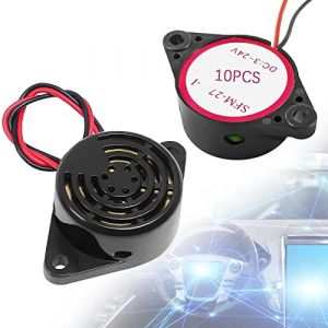 GZLCEU 10 Pcs 12V Buzzer &Eacute;lectronique, Piezo Active Sirene Alarme DC 3&ndash;24V Sonore Continue 85~95dB Tonalit&eacute; Pour Auto V&eacute;hicule Ordinateur Imprimante (GZLCEU, neuf)