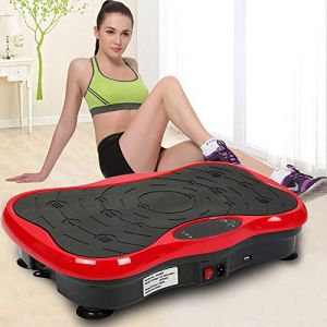 Plateforme Vibrante Oscillante pour Perte de Poids équipement Vibration Debout Corps Machine Maison avec Bluetooth Musique, 200W (Noir Rouge) (Willanmd, neuf)