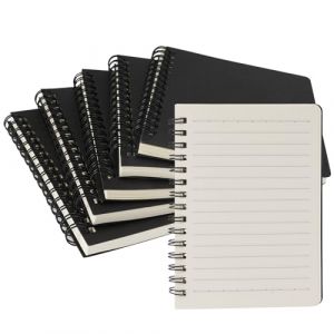 6 Pièces A6 Cahier à Spirale, 14×10cm Petits Carnets, 50 Pages, Blocs Notes Spirales en Couverture Kraft Noire, Bloc Note, Mini Cahiers Lignés, Cadeau Exquis pour Jeunes Filles et Garçons, pour écoles (MFSSEU, neuf)