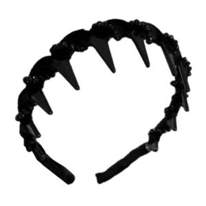 G&eacute;n&eacute;rique - Serre-t&ecirc;te de mari&eacute;e tendance - Cr&eacute;oles avec strass - Accessoire de cheveux - T&ecirc;te de mort - Large bandeau de perles brillant pour femme et fille (MXNAgro, neuf)