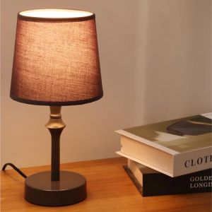 Navaris Lampe de Chevet Chambre - Lampe LED pour Table de Chevet Salon Bureau avec C&acirc;ble d'Alimentation Interrupteur et Prise EU - Design Vintage Ampoule E27 non Incluse (SX-Commerce, neuf)