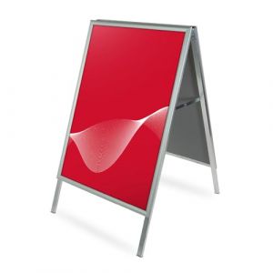 CASHDISPLAY Chevalet Publicitaire Passau | Panneau Publicitaire Sur Pied Double Face | Stop Trottoir avec Système Click | Porte Menu Restaurant en Aluminium | 700x1000 mm (World Cash France, neuf)