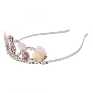 minkissy Tiare Sir&egrave;ne Coquillage avec Faux Perles pour D&eacute;guisement Anniversaire Halloween et Cosplay Oc&eacute;an Bandeau Princesse avec D&eacute;tails Scintillants (Master Self, neuf)