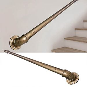 CNFDDM 1ft-20ft Main Courante pour escaliers, Rampe d'escalier en Laiton Antique en métal, Rampe d'escalier Industrielle en Fer forgé, Main Courante d'escalier intérieur extérieur, Porche, Pont (NSBHF SHOP, neuf)