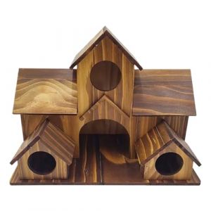 MWZBTG Nichoirs à oiseaux pour l'extérieur | Grande mangeoire rustique pour une utilisation en extérieur en bois - Décoration de jardin et crochet de suspension pour la mangeoire à oiseaux, à utiliser (kimore, neuf)