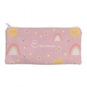 Wanapix | Trousse Scolaire personnalis&eacute;e | Cadeau Original | Fournitures Scolaires | Rentr&eacute;e des Classes | N&eacute;cessaire Porte-Crayons Tout-en-Un | Trousse Sac 20x11 cm | Soleil (Wanapix, neuf)