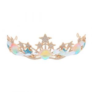 Beaupretty Couronne De Coquille Faveurs De Fête Sirène Clip à Cheveux De Coquillage Diadème De Sirène Pinces à Cheveux Coquillage Couronne De Sirène Casque De Coquillage Fille Alliage De Zinc (lorianca, neuf)