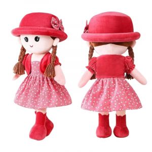 ITODA Poupée de Chiffon Fille Mignonne Jouet Poupée en Peluche Douce Adorable Poupée en Chapeau Et Jupe Jolie Ornement Maison Bureau Mini-Princesse 35CM Cadeau Anniversaire Noël Naissance Valentin (ITODAUK, neuf)