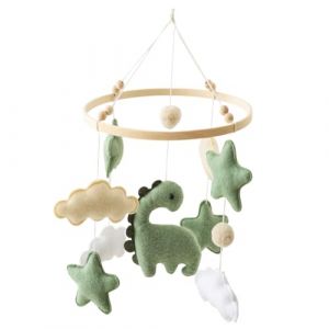 Mobile Lit B&eacute;b&eacute; Cloches De Lit B&eacute;b&eacute; Avec &Eacute;toiles, Nuages Et Dinosaure Vert, Suspension Mobile B&eacute;b&eacute; Cadeau Pour B&eacute;b&eacute; Fille Ou Gar&ccedil;on, Coton Bois Berceau B&eacute;b&eacute; Jouet (hyhtradestore, neuf)