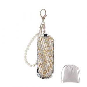 Bling Brosse &agrave; cheveux pliable porte-cl&eacute;s avec strass Brosse &agrave; cheveux Porte-cl&eacute;s Mini pagaie Peigne de massage pour cheveux avec miroir pour femmes et filles Dor&eacute; (RaoJiaAn best, neuf)