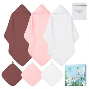 Cap De Bain BéBé Ensemble De 6 PièCes Sortie De Bain Bebe - Cape De Bain Bebe - Serviette De Bain Bebe - Cape De Bain Cadeau De Naissance Fille Et GarçOn - Drap Serviette De Bain Pour BéBé Nouveau Né (koo-dib baby, neuf)