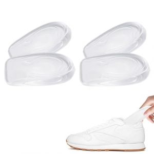 Alfven Talonnette Silicone, 2 Paires Talonnettes en Gel Coussins de Talon en Gel Silicone pour Soulager les fasciite plantaire Epine Calcaneenne Des Hommes et Femmes (1 cm) (Penghui shop, neuf)
