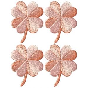 UYRVAPE 4 Pi&egrave;ces Broderie Patch Thermocollant tr&egrave;fle &agrave; quatre feuilles, &Eacute;cussons Brod&eacute;s, Patch Thermocollant Enfant, pour Vetement, Tissu, Jean et DIY, Adulte et Enfant(Rose) (XU YANG DE DIAN, neuf)