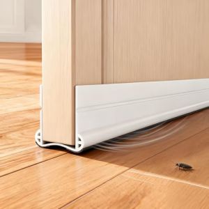 Lonwiner 93cm Joint de Porte Anti Bruit Porte, Isolation Coupe-Froid d'entr&eacute;e Boudin de Porte d'entr&eacute;e Isolant Coupe-Froid R&eacute;sistant aux Intemp&eacute;ries pour (Blanc) (WTYLL-EU, neuf)