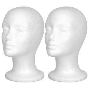 Tête de perruque 2pcs, tête de polystyrène lisse réaliste avec fond non glip (hezhiHZHZ, neuf)