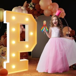 Lettre P géante lumineuse à DEL de 120 cm, panneau lumineux en mosaïque pour chapiteau, lettres LED pour Saint-Valentin, anniversaire, Noël, Nouvel An (heyejiaxin, neuf)