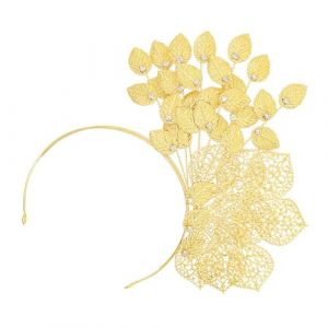 Serre-tête à fleurs et feuilles pour mariée - Élégant serre-tête de vigne - Pour mariage - Pour cérémonie (ZBIAOs, neuf)