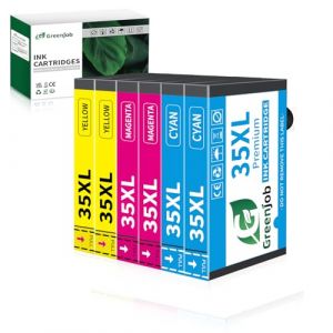 Greenjob 35XL Multipack Cartouche d'encre pour Epson 35 XL pour Epson Workforce Pro WF-4740DTWF WF-4730DTWF WF-4720DWF WF-4725DWF WF-4730 WF-4720 (2 Cyan, 2 Magenta, 2 Jaune) (Greenjob EUSHOP, neuf)