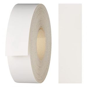 haggiy Bande de chant en m&eacute;lamine avec colle thermofusible, 21 mm x 5 m | Bande de chant &agrave; repasser f. &eacute;tag&egrave;res et panneaux | Bande de chant - D&eacute;cor : Blanc brillant (haggiy-Europe, neuf)