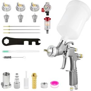 D1 LVLP Pistolet &agrave; Peinture avec 3 Buses 1,3mm 1,5mm 1.7mm, Pistolet &agrave; Peinture pour Voitures avec Accessoires de pulv&eacute;risateur de Peinture (Benniutools, neuf)