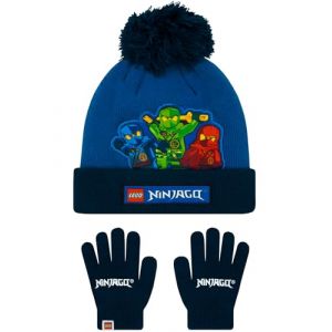 LEGO Ninjago Kai Lloyd Et Jay Gant Et Bonnet Enfant | Bonnet Enfant Garcon Et Gant Hiver | Ninja Bonnet Et Gants Pour Garçons | One Size Bleu (Character FR, neuf)