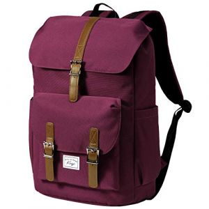 Kasgo Sac &agrave; Dos Femme Grand Antivol Sac a Dos Ordinateur 15,6 Pouces Imperm&eacute;able Vintage Cartable Fille Ados pour Travail Affaire Voyage &Eacute;cole Bourgogne (KASGOSHOP, neuf)