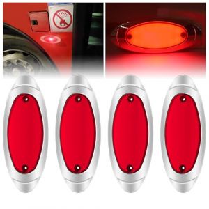 Ygmylandbb Feux de Gabarit Latéraux LED,12V 24V Feux de Gabarit LED Arrière Indicateur Feux de Gabarit Latéraux pour Remorque Camion Caravane Camping Car Van Tracteur Bus etc, Ovale 4Pcs (Rgu123, neuf)