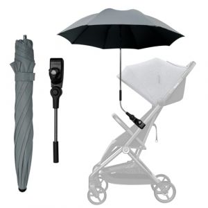 FINEVERNEK Ombrelle Poussette Universelle, Ombrelle pour Poussette Anti UV 50+, Parasol Poussette Bébé Universelle Diamètre 73 cm, Parasol pour Poussette Universelle pour Poussette et Buggy,Gris (MOULLY, neuf)
