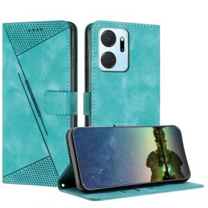 Mo-Beauty Etui Coque pour Huawei Honor X7A, Coque de Telephone en Cuir de Premi&egrave;re Qualit&eacute; [Pochette de Portefeuille] Porte Carte Magn&eacute;tique Compatible avec Coque Huawei Honor X7A - Bleu Clair (Yellow & Valley, neuf)