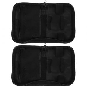 POPETPOP Lot de 2 &Eacute;tuis M&eacute;dicaux Portables pour Lecteur de Glyc&eacute;mie Paquet de Rangement Zipp&eacute; en Polyester Noir Trousse Compacte avec Compartiments Int&eacute;rieurs pour Voyage et (Riser Treasure, neuf)